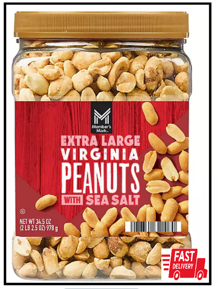 2 PACK – Member’s Mark Extra Large Virginia Peanuts 34.5 oz. (Total 69 oz.)