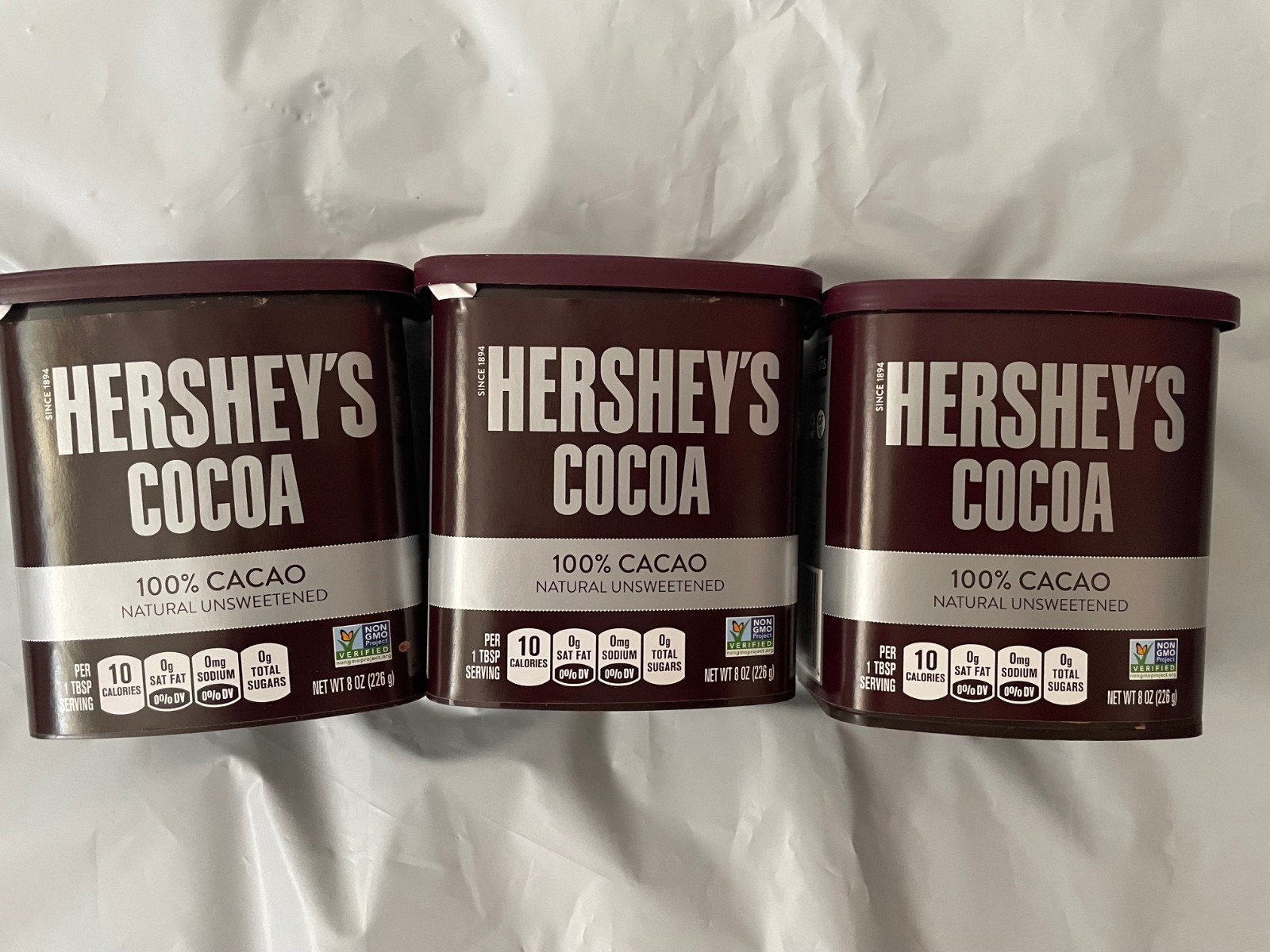 3 Pack HERSHEY’S Natural Unsweetened Cocoa Powder 8 oz Can | Pure 100% Cacao