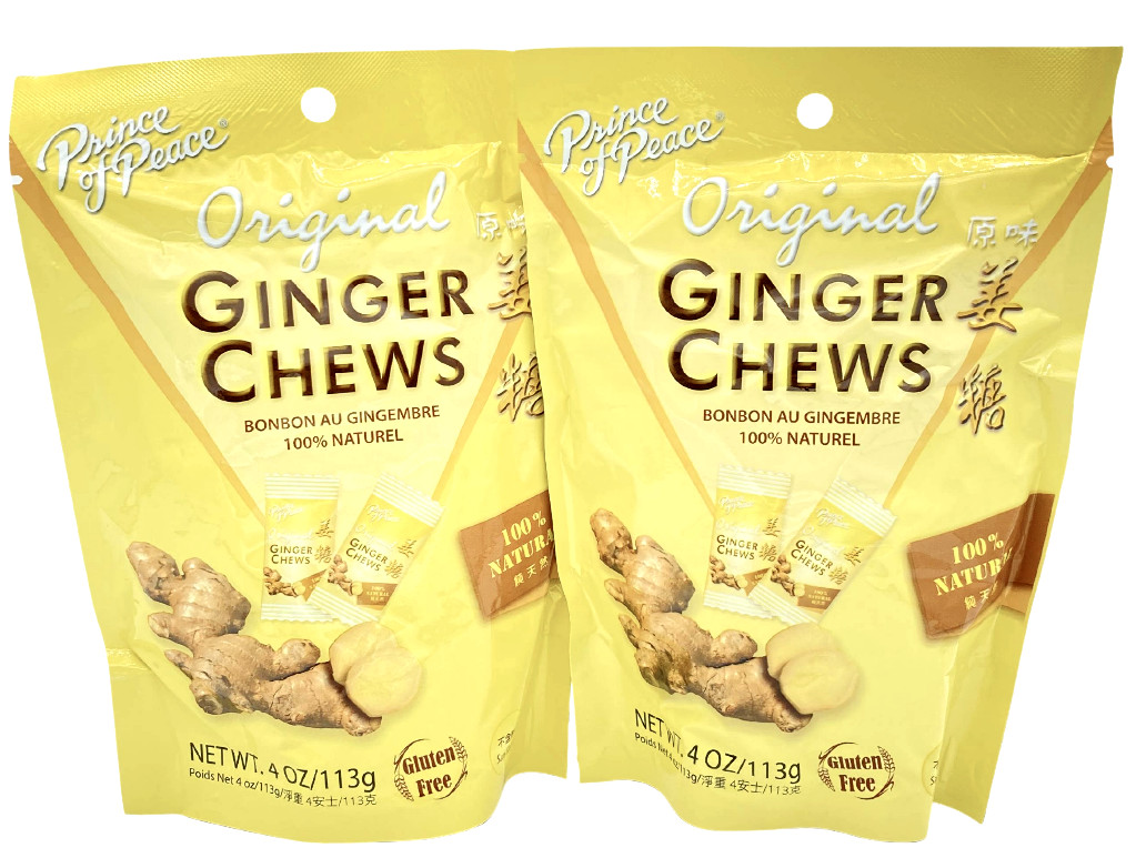 Prince of Peace Ginger Chews Candy Original (100% Natural) 4 oz ( Pack of 2 )