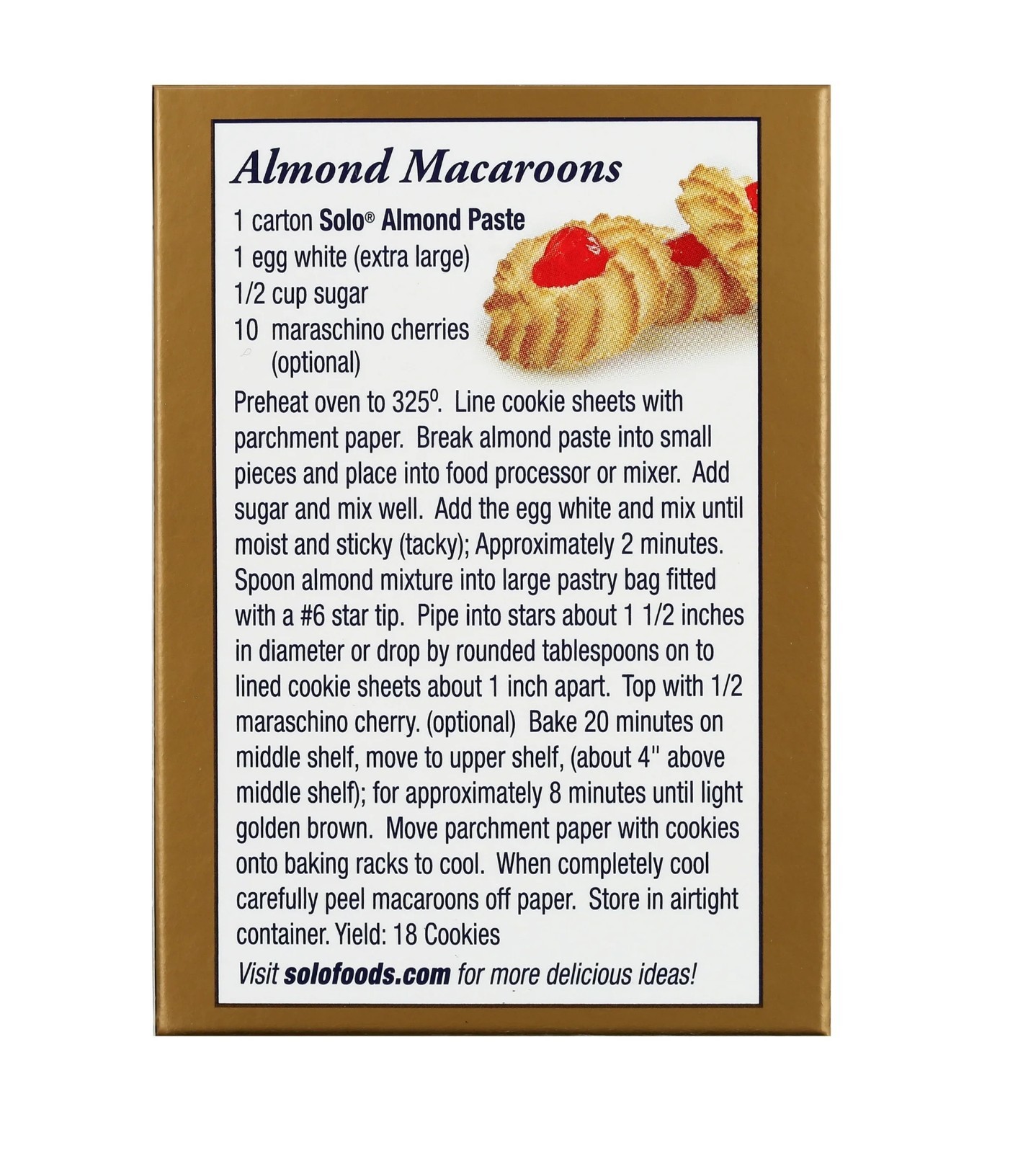 Solo Gluten-Free Almond Paste, Baking Mix Box 8 oz…
