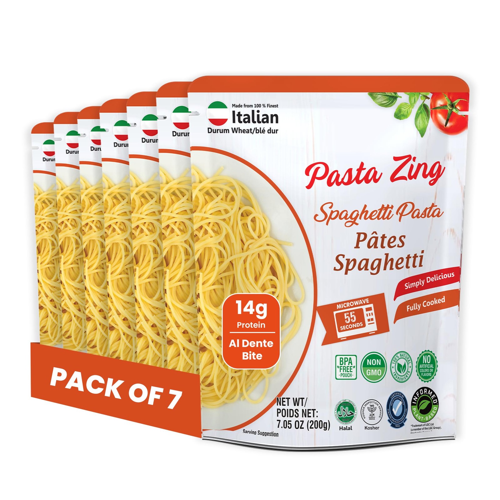 Pasta Zing Fully Cooked Spaghetti Pasta – Ready to Eat, Microwave in 1 Minute…