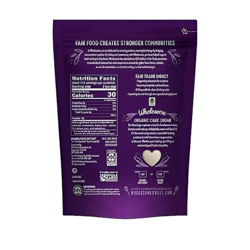 Organic Fairtrade Cane Sugar 16 Ounce Non GMO Kosher for Baking and Sweetening