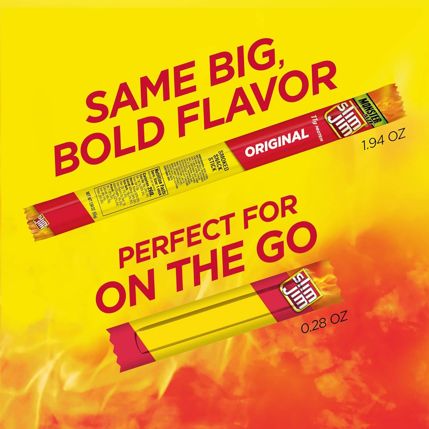 Smoked Meat Sticks, Original Flavor, 6g Protein Per Serving, Snack Size, 0.28 oz