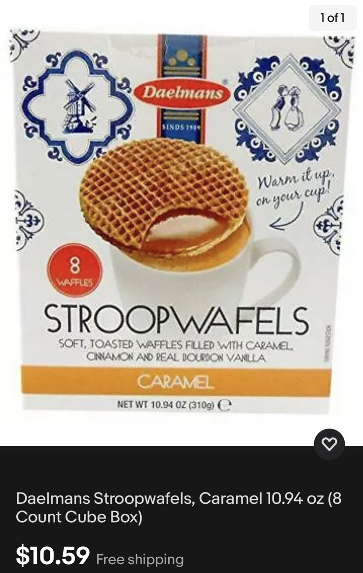 Daelmans Stroopwafels, Caramel 10.94 oz (8 Count Cube Box) Or Check 3 Box Price!