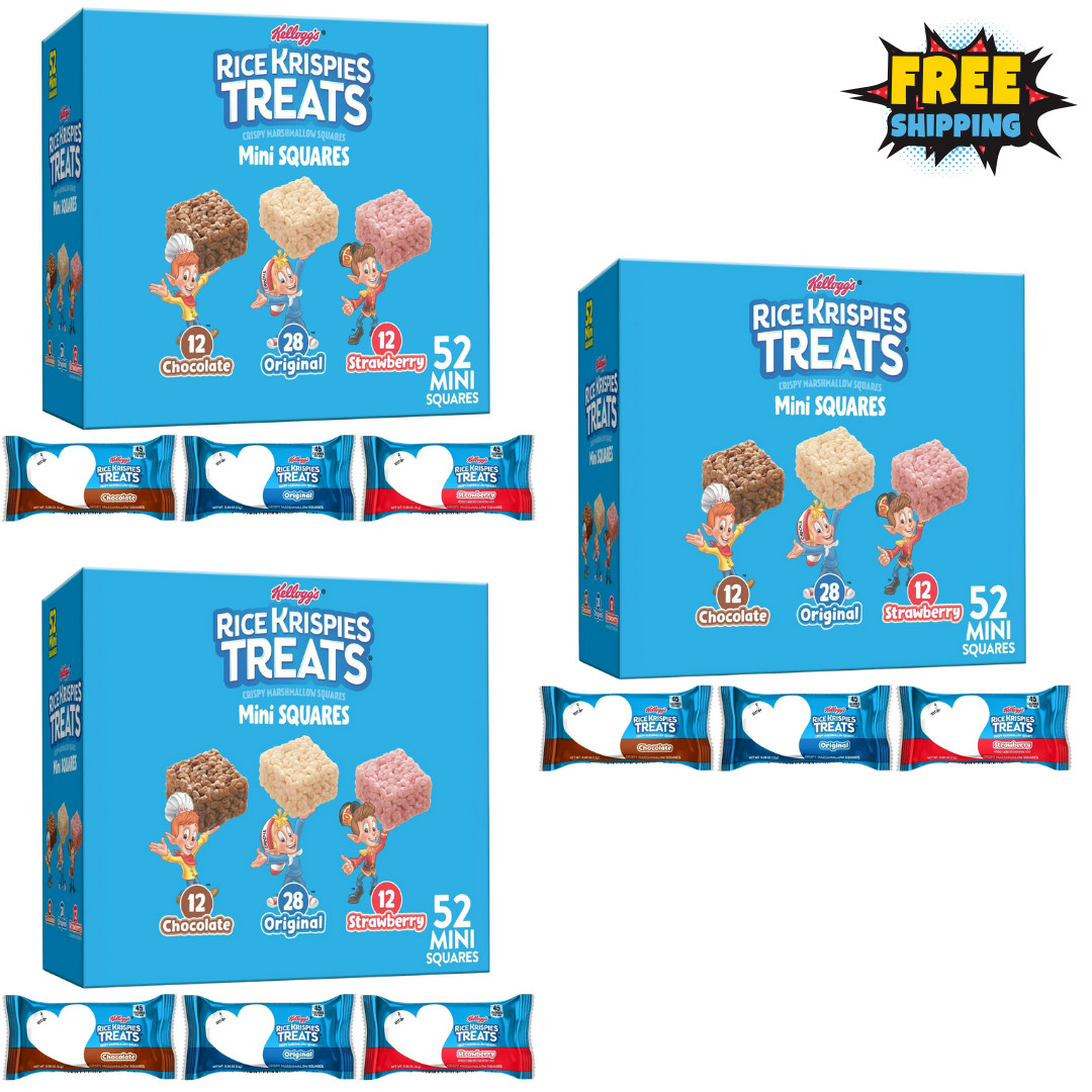 Rice Krispies Treats Mini Squares, Kids Snacks, Lunch Snacks, Variety Pack, Box