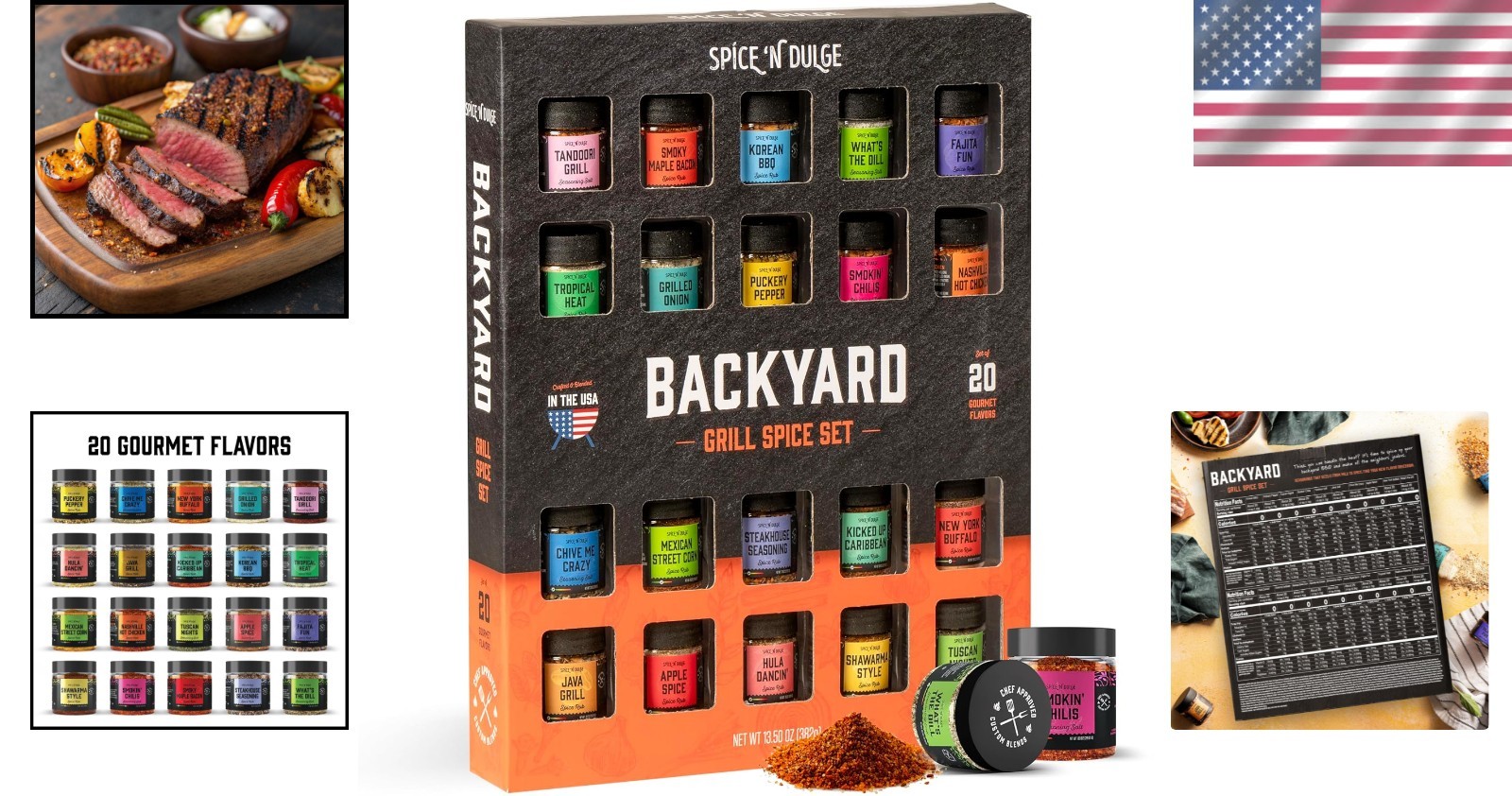 20 Bold Seasonings Gift Set: Perfect BBQ Set for Men & Culinary Adventurers