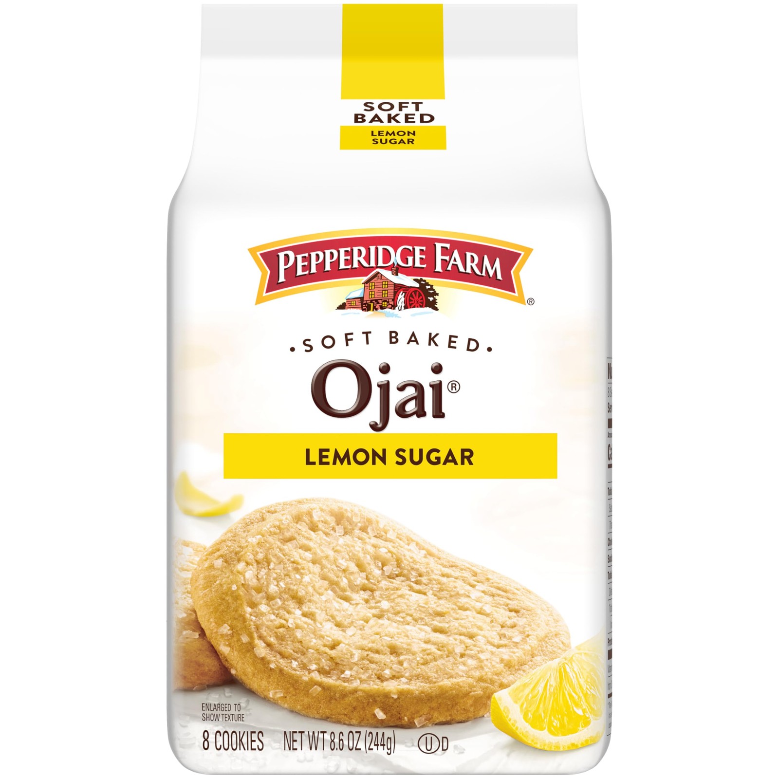 Pepperidge Farm Soft Baked Ojai Lemon Sugar Cookies, Kosher, 8.6 Oz 8 Cookies