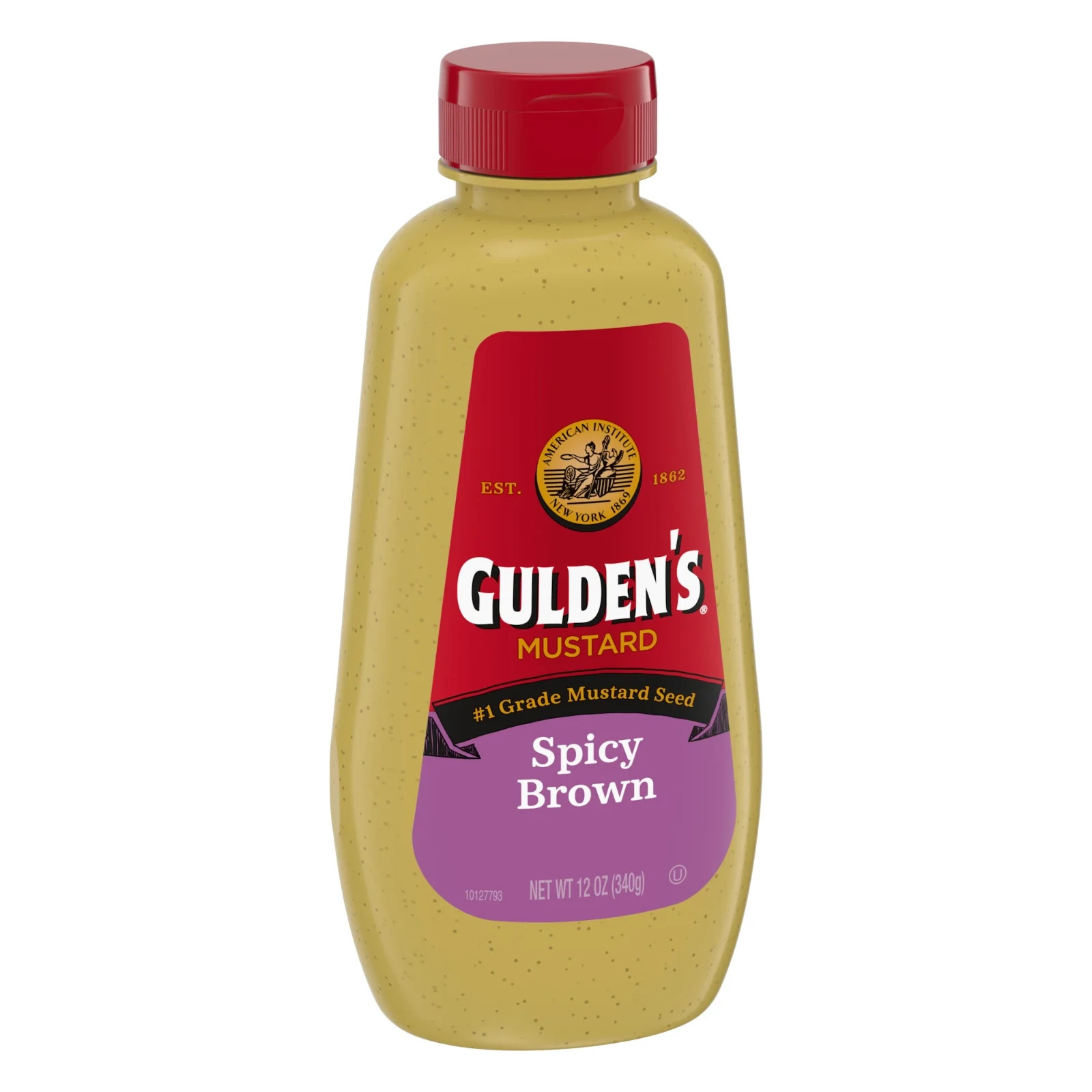 4 Pack Gulden’s Spicy Brown Mustard Size 12 oz Squeeze Bottles Bold Flavor