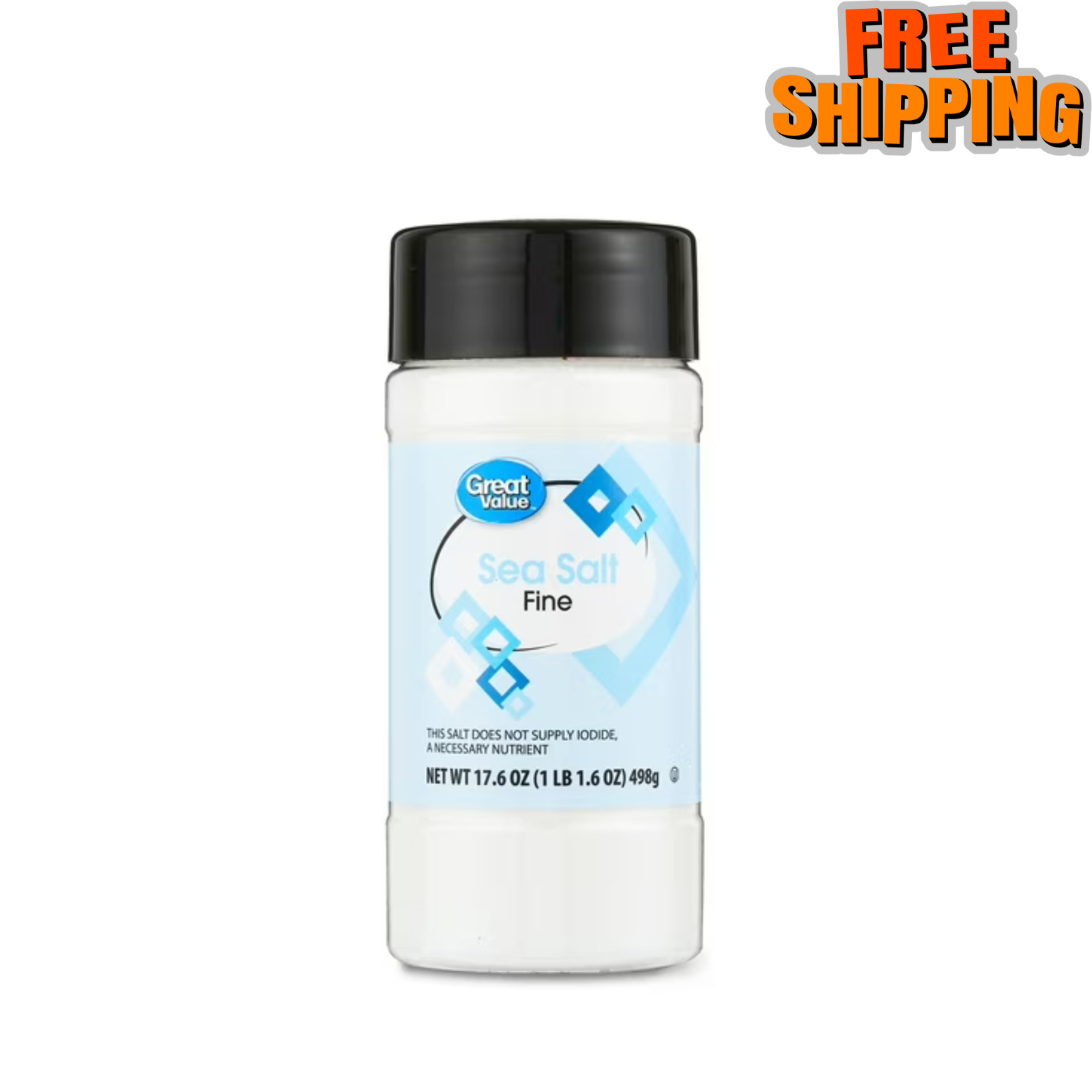 Great Value Fine Sea Salt, 17.6 oz-free shipping