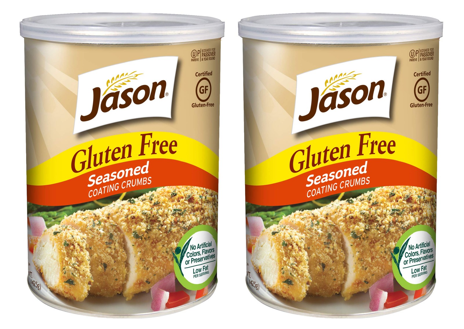 Jason Gluten Free Seasoned Crumbs, 15oz (2 Pack), Resealable Medium