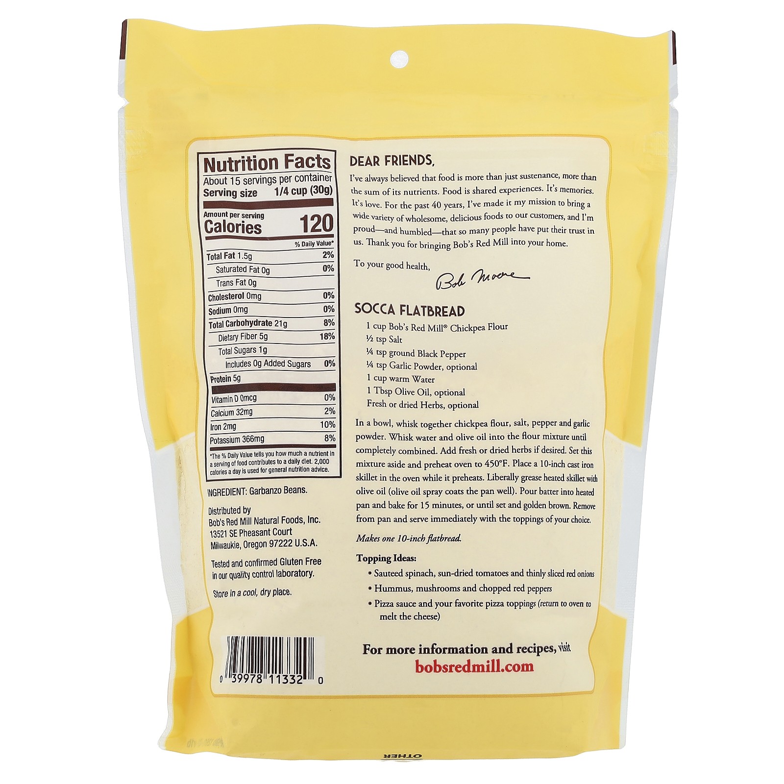 Chickpea Flour, Gluten Free, 1 lb (454 g)