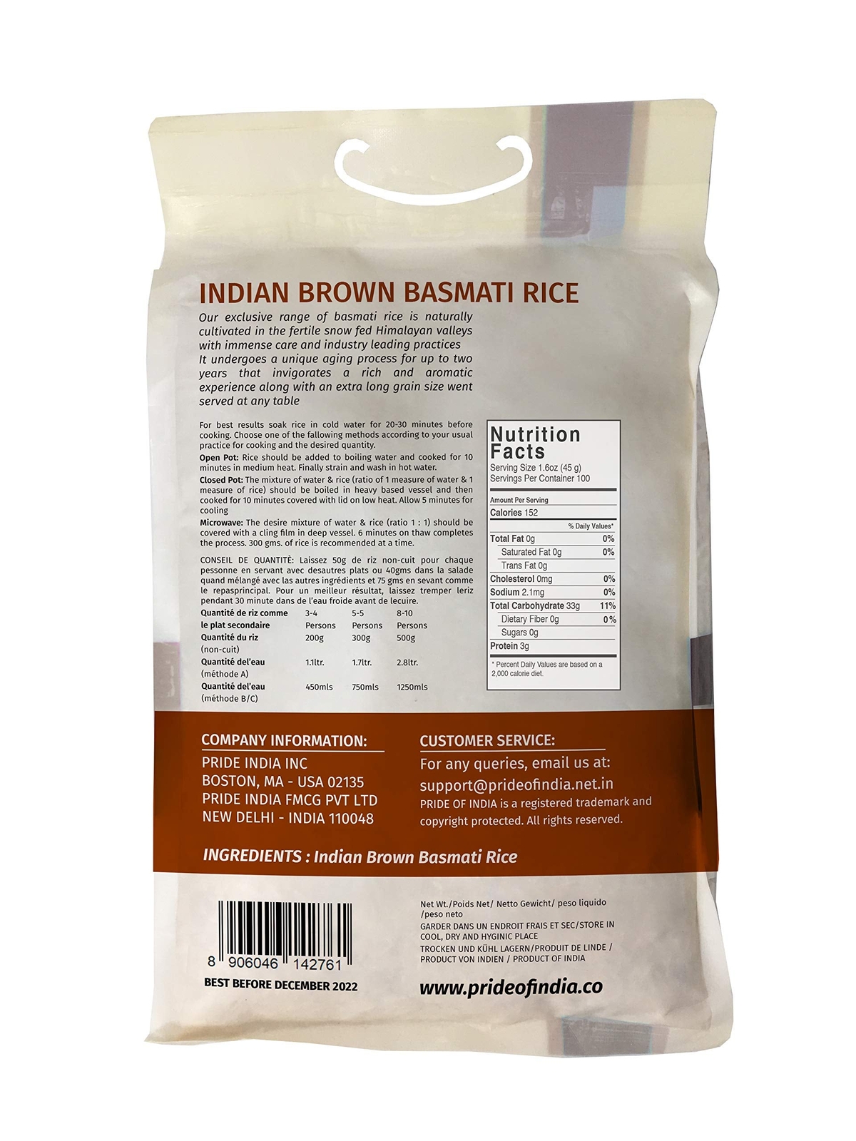 Extra Long Indian Brown Basmati Rice – Naturally Aged Healthy Grain Jar