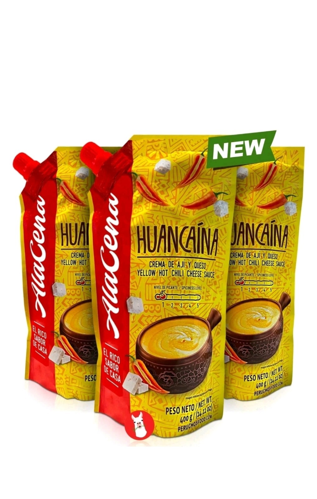 Alacena New Salsa Huancaina | Peruvian Yellow Hot Chili Cheese Sauce 3 pack #415