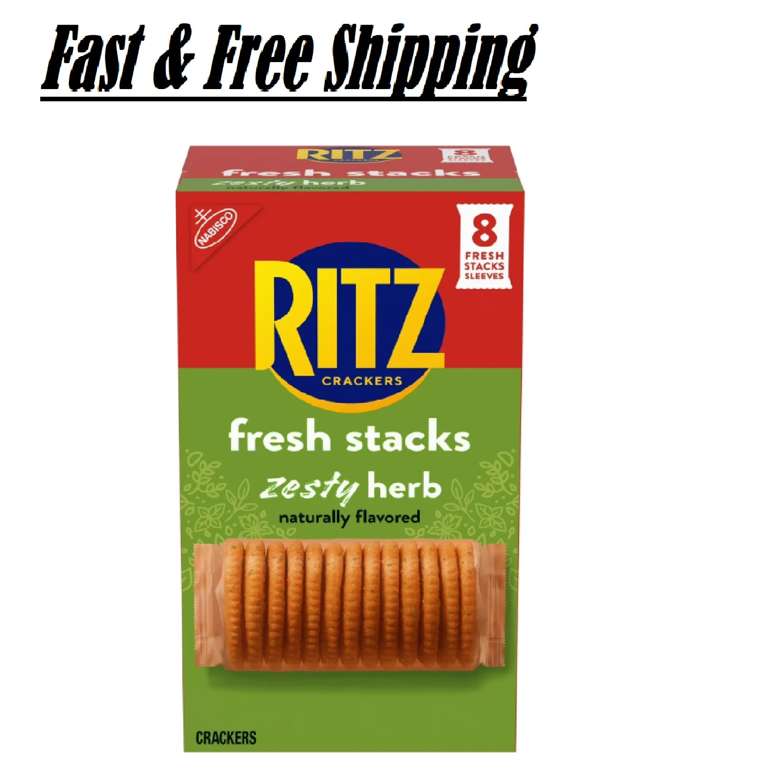 RITZ Fresh Stacks Zesty Herb Crackers 11.8 oz 8 Multi Snack Packs Travel Snacks