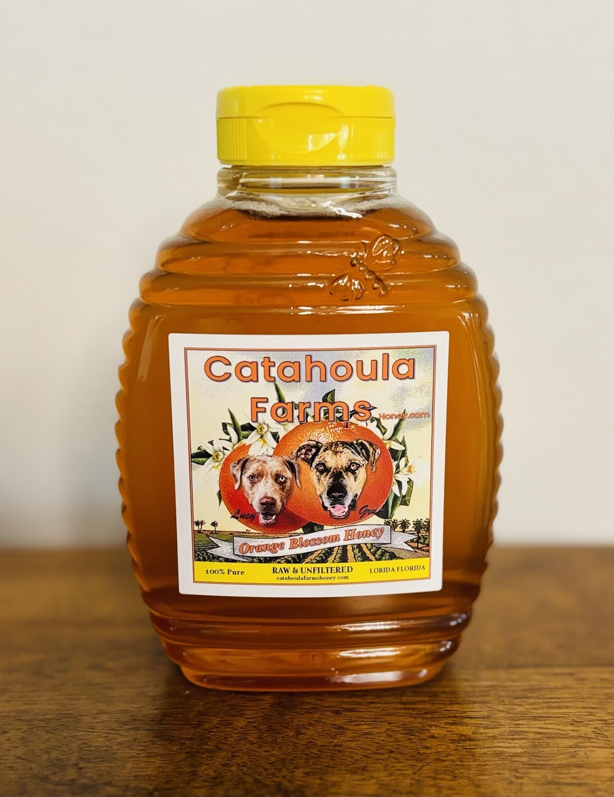 Catahoula Farms Florida Orange Blossom Honey Raw & Unfiltered 1 lb Container