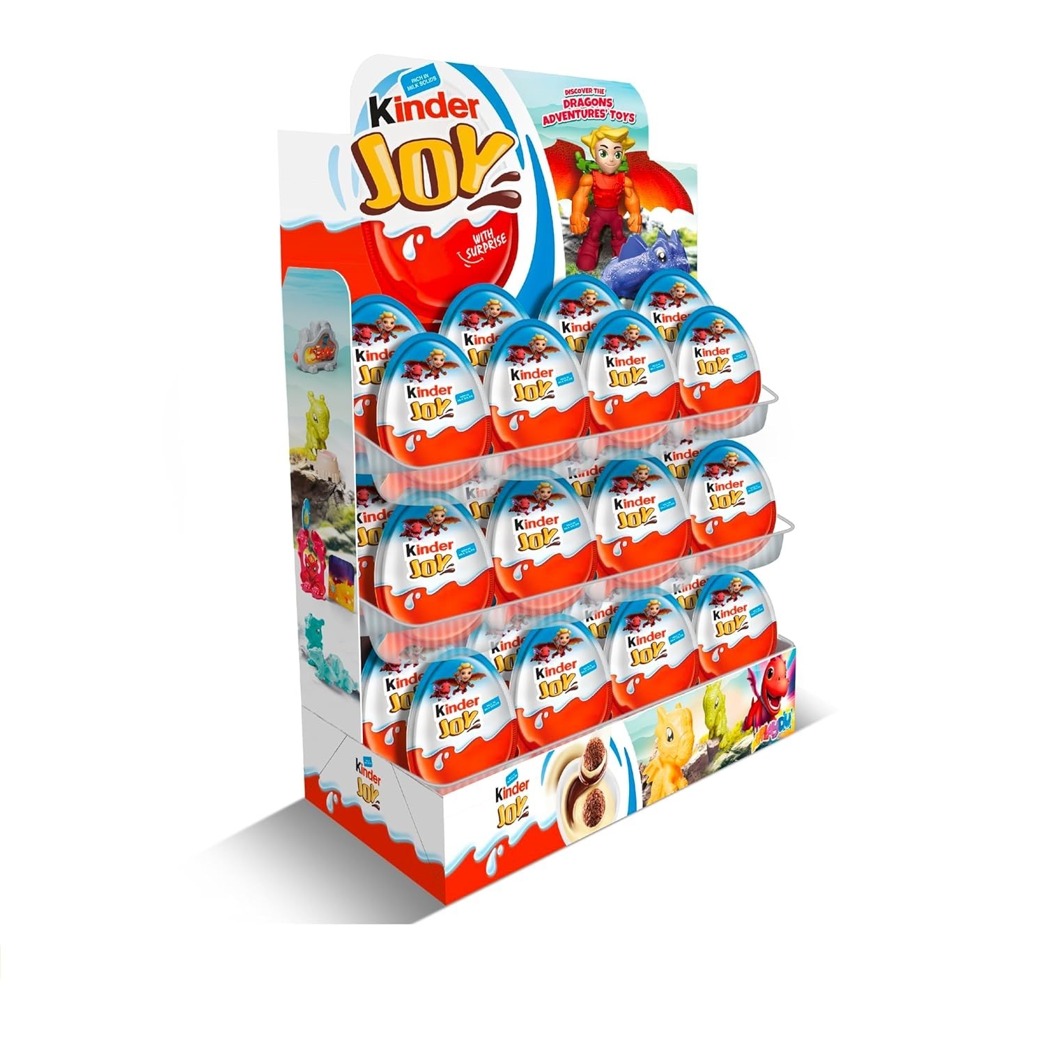24 Pieces Kinder Joy Milk Chocolates for Boys dragon adventures toy, 20g [ 24]