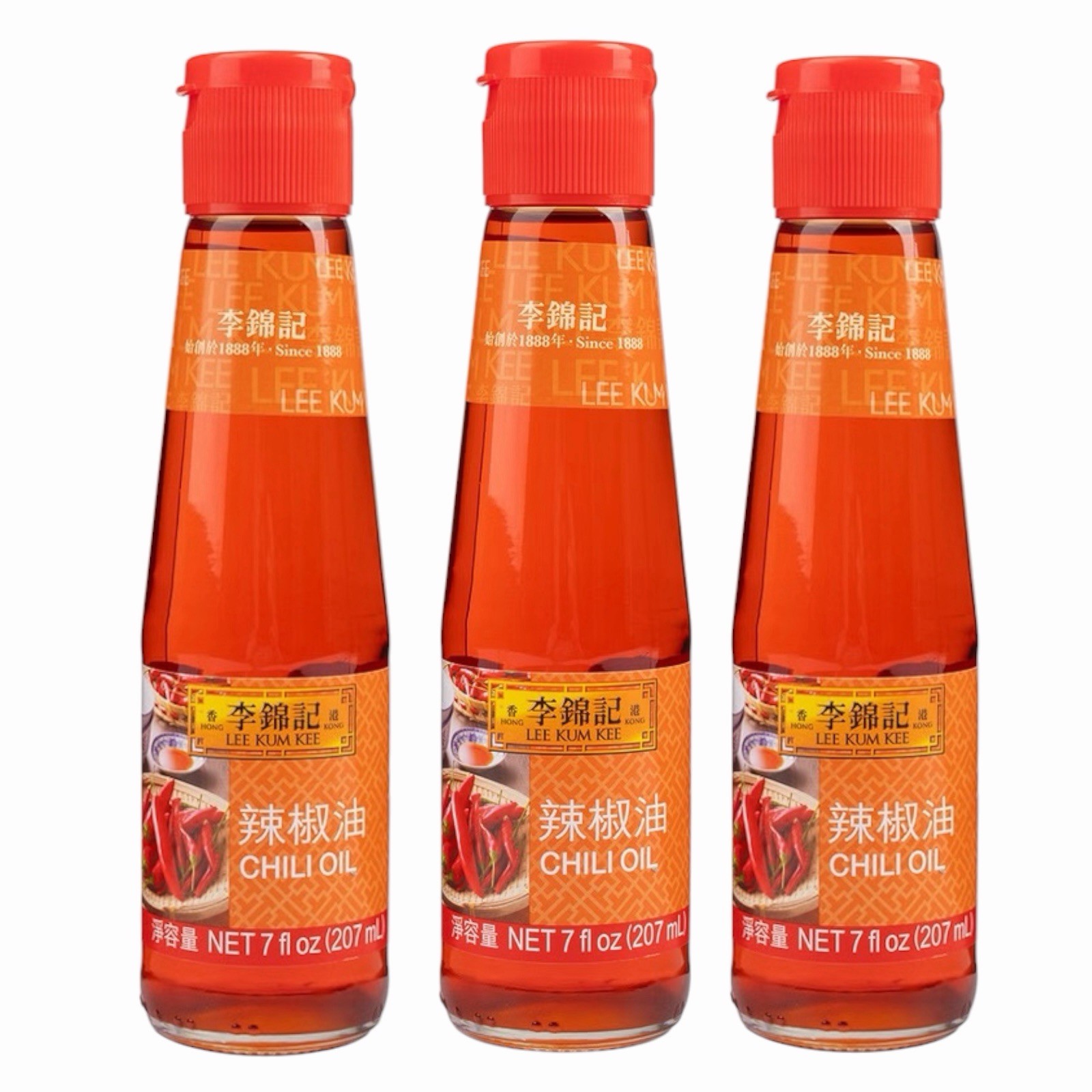 Lee Kum Kee LKK Chili Oil 7 oz ( Pack of 3 )