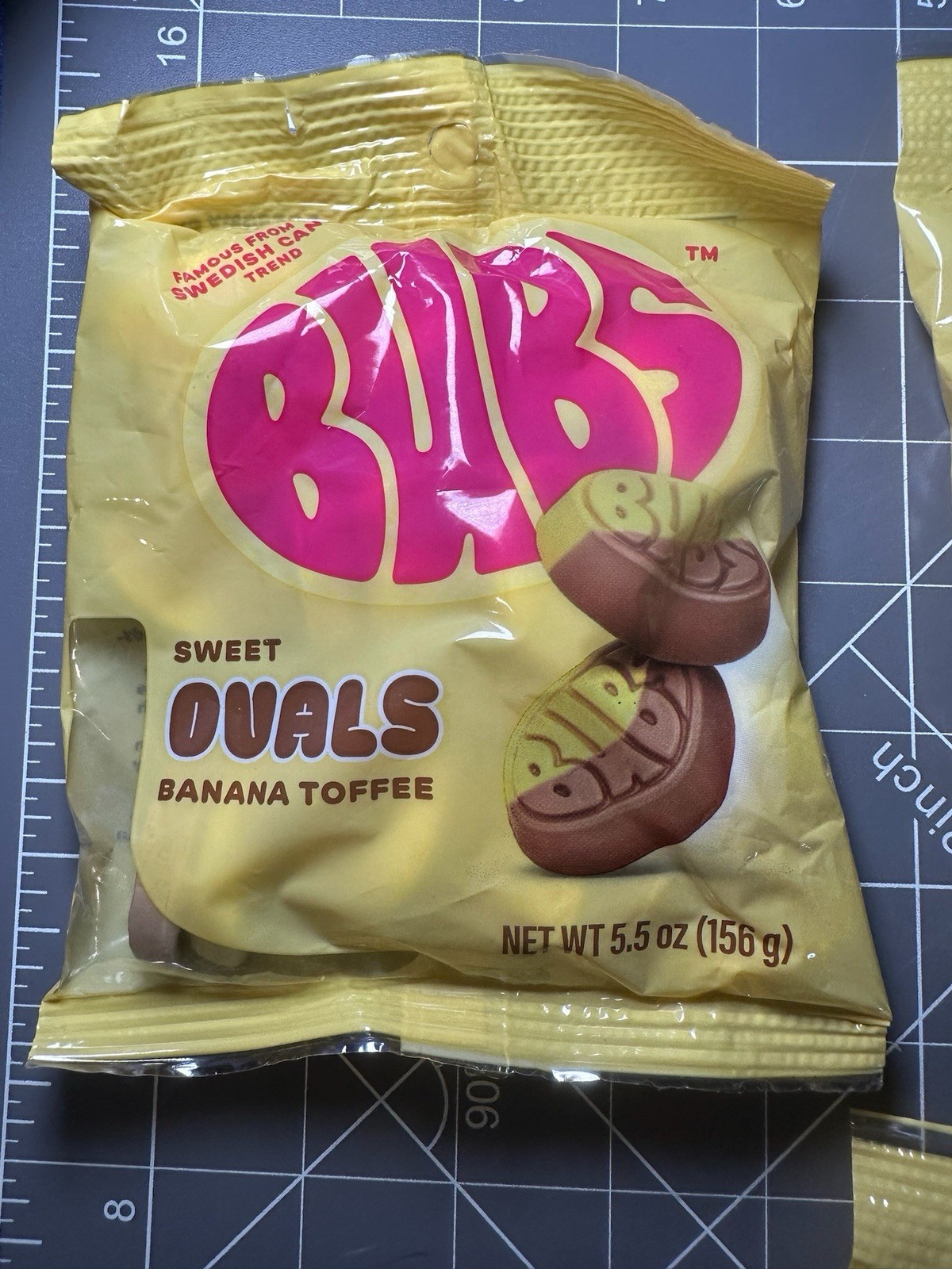 Lot Of 3! Bubs Swedish Sweet Ovals Banana Toffee Candy 5.5 Oz. BB 07/16/2027