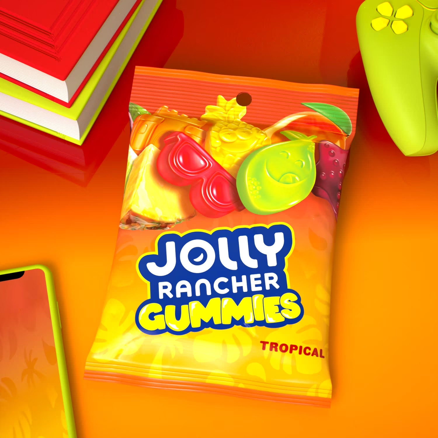 Jolly Rancher Gummies Tropical Beach Blast Flavored Candy, Bag 6.5 oz