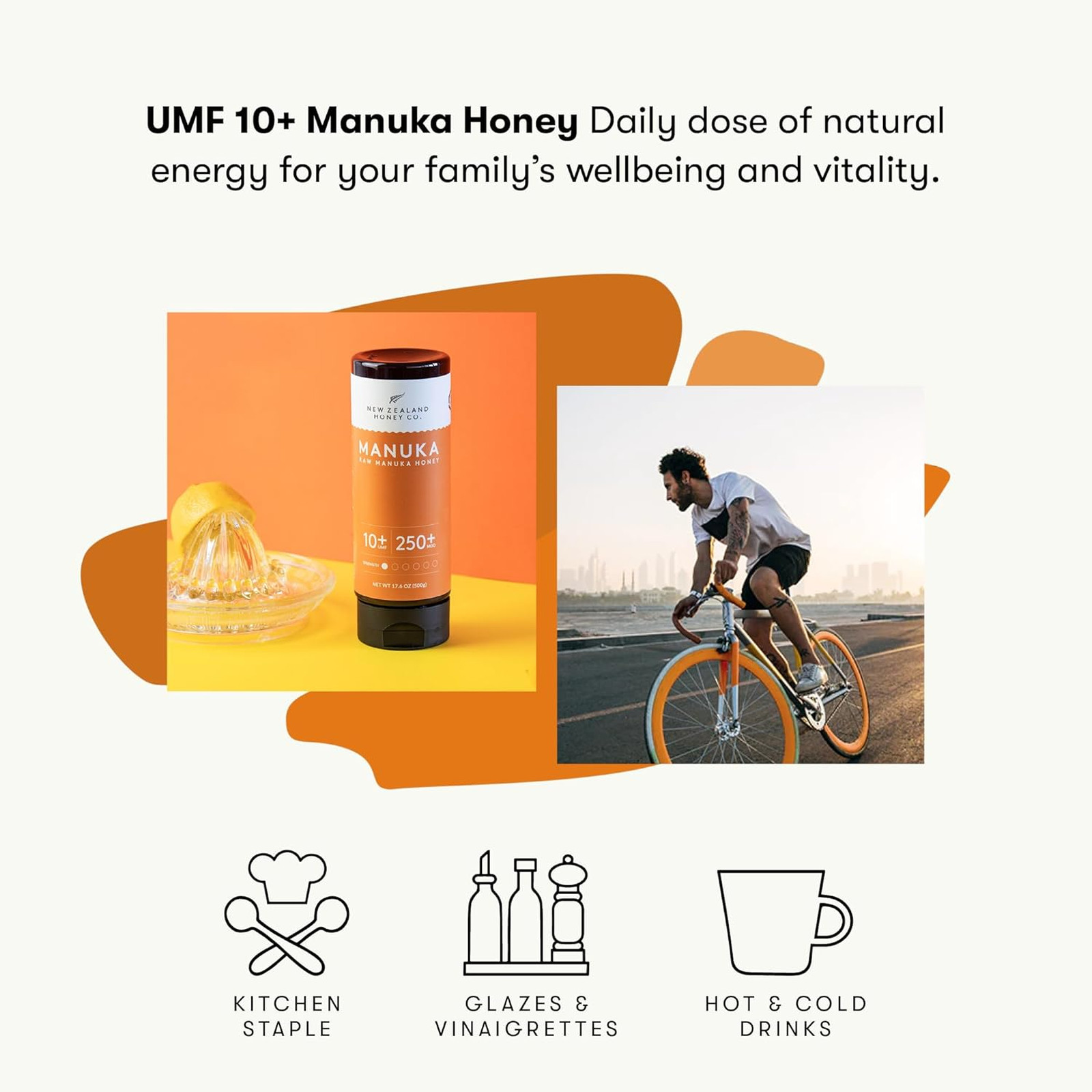 Pure Manuka Honey Squeeze Bottle UMF 10 plus MGO 250 grams 17.6 oz 1.1 lb