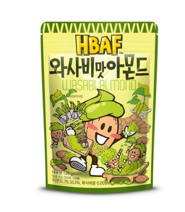 HBAF Wasabi Almond 120g Korean Snack Korea HACCP K-Food