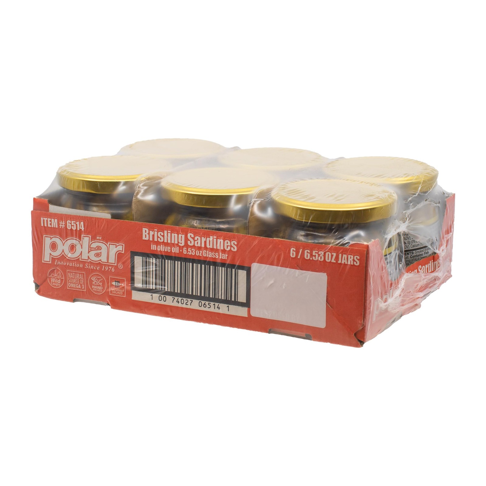 MW Polar Naturally Alder Wood Smoked Brisling Sardines 6.5 Ounce (Pack of 6)