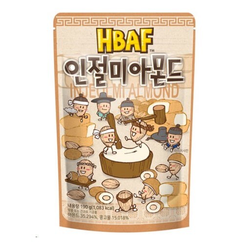 HBAF Injeolmi Almond & Peanuts 190g K-Food Korean Snack