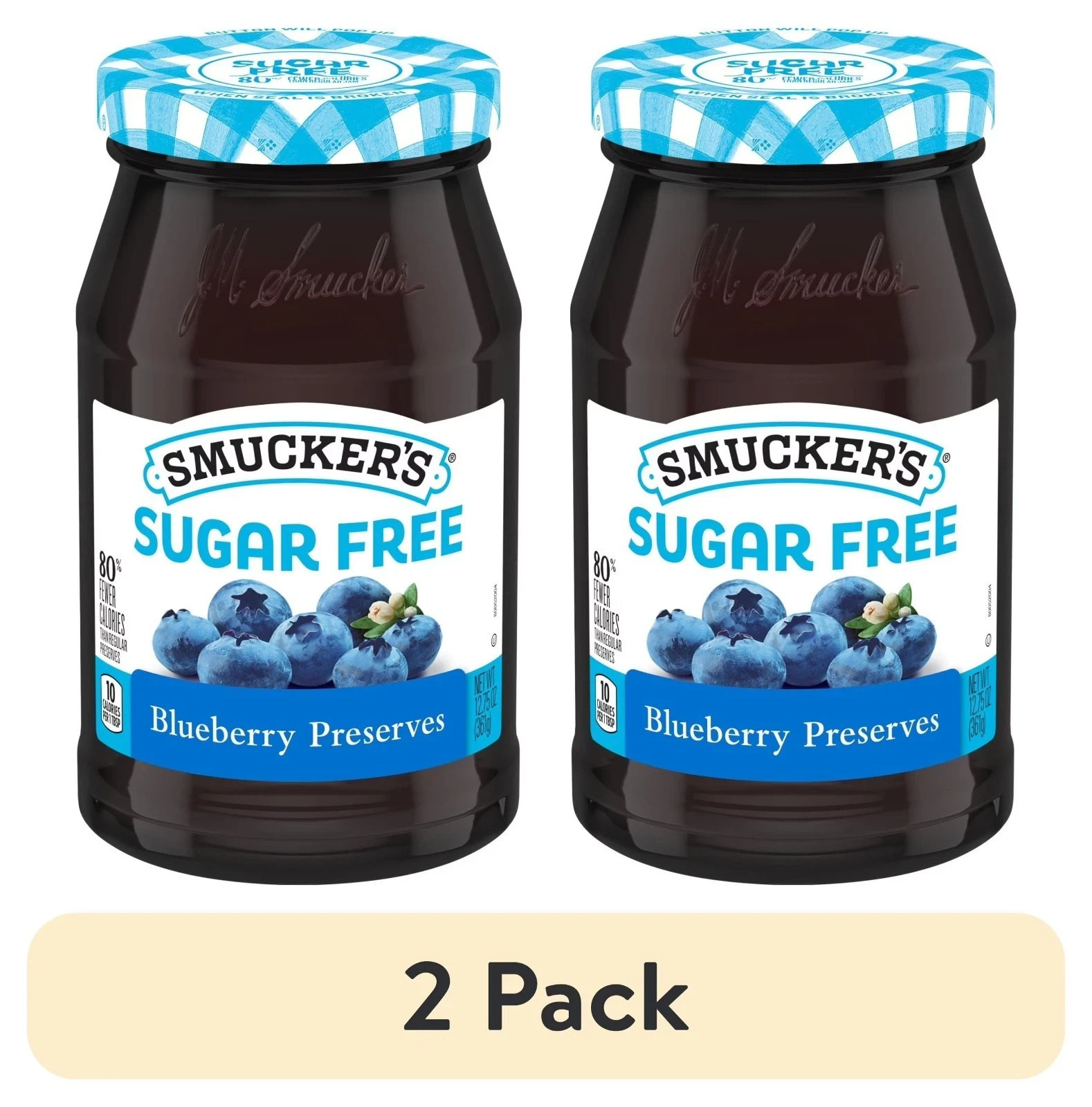 2 pack Smucker’s Sugar Free Blueberry Preserves, 12.75 ozs