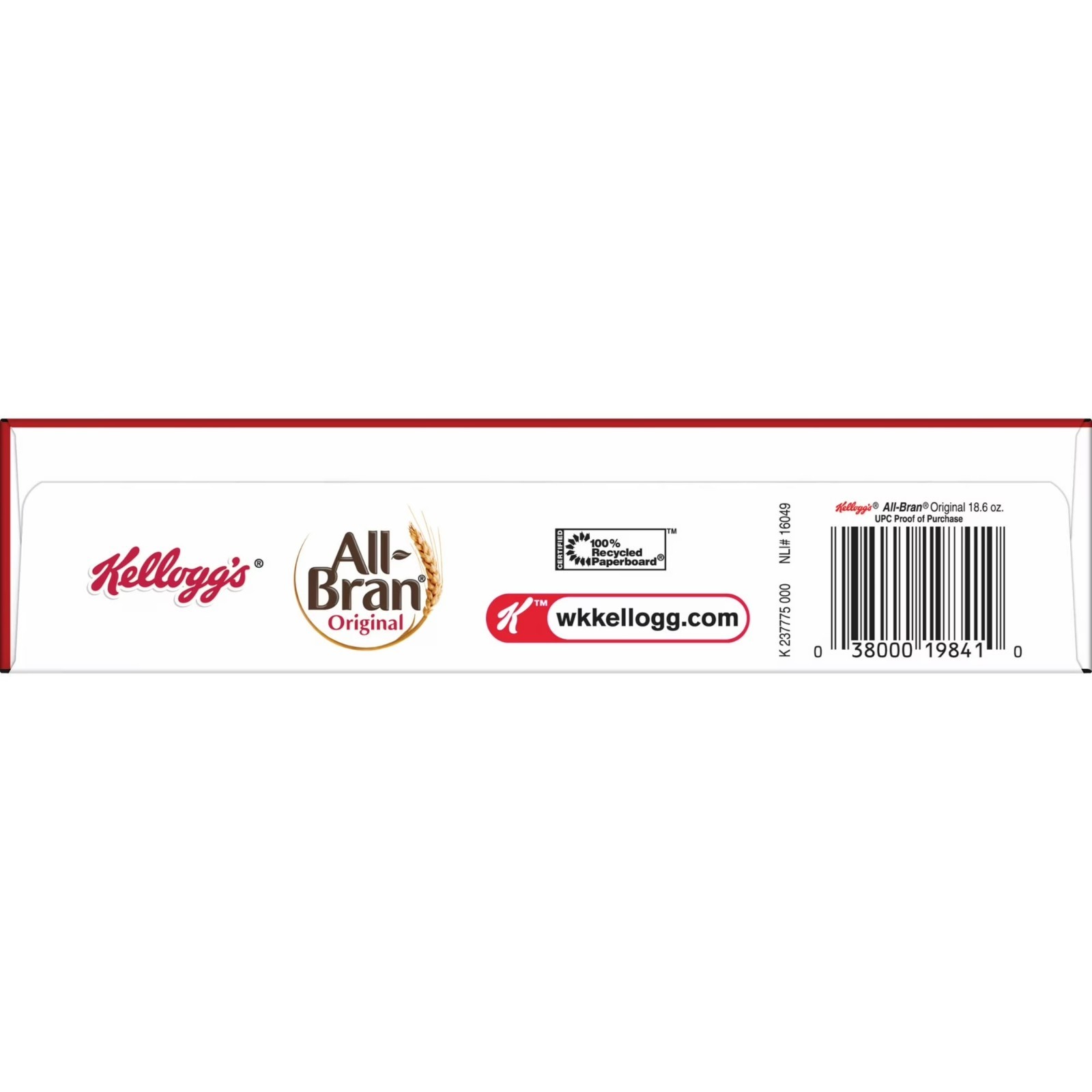 Kelloggs All Bran Original Breakfast Cereal Family Size 18.6 oz 2 & 1 Pack