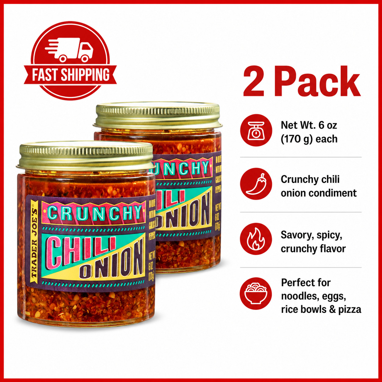 Trader Joe’s Crunchy Chile Onion Crunch Choose 2 Jars