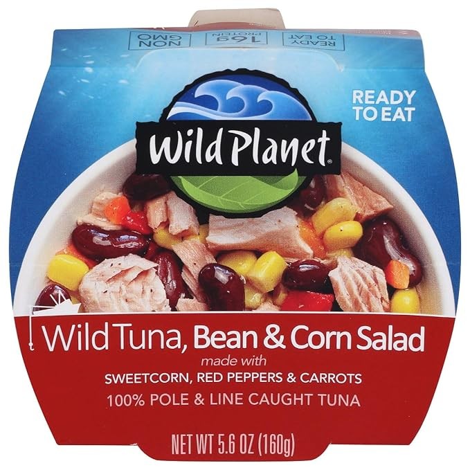 Wild Planet Wild Tuna & Red Bean Salad with Veggies, Ready to Eat, 5.6 oz Can