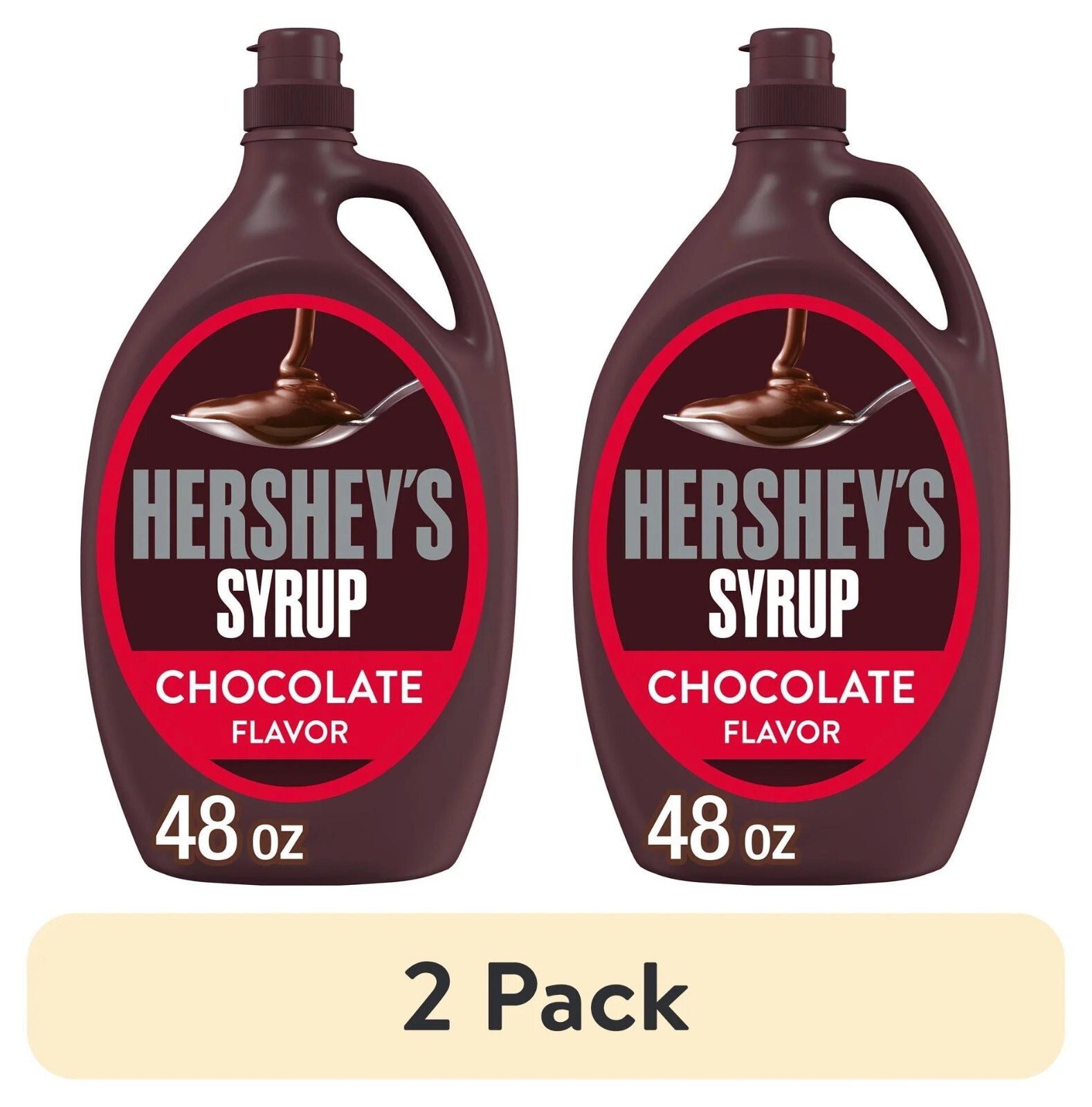 (2 Pack) HERSHEY’S Chocolate Syrup, 48 oz Bottles – Classic Dessert Topping