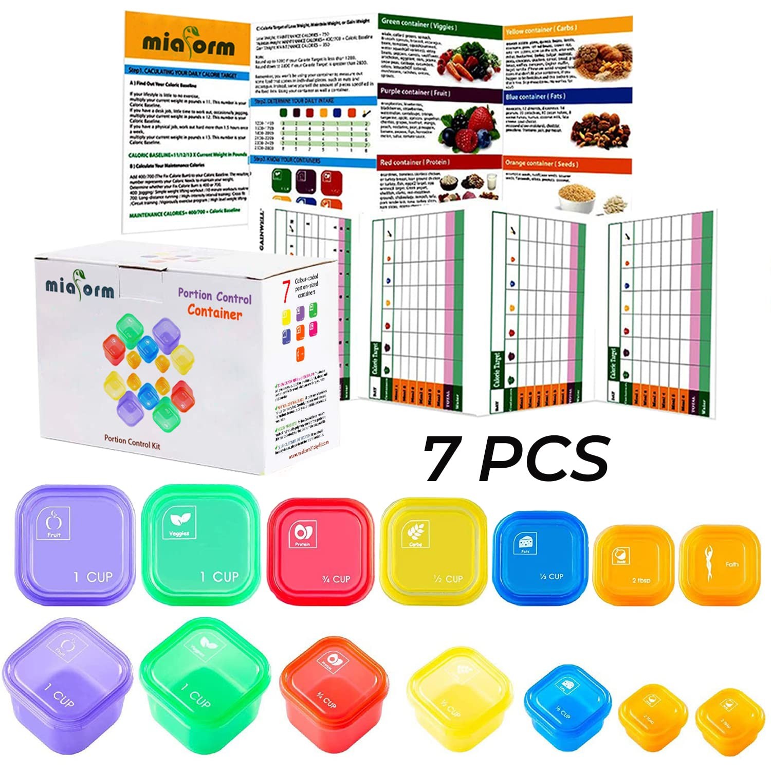 miaform Portion Control Container and Food Plan – 2 inches (L) x 6 (H)