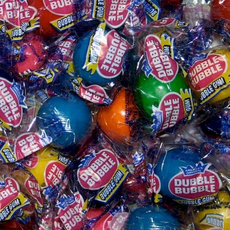 Wrapped bubble gum Balls Dubble Bubble 1 Lb About 80 Gumballs Dubble Bubble