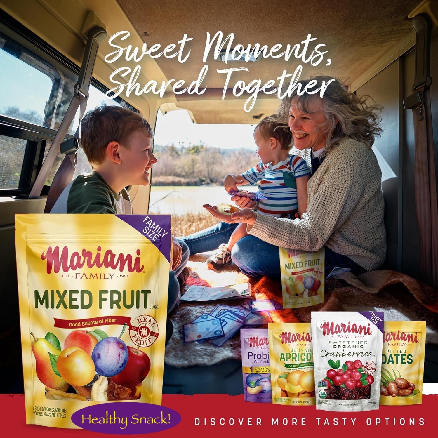 Mariani Mixed Fruit – 32oz Bulk Bag, Dried Real Fruit Mix Healthy Fiber Snack