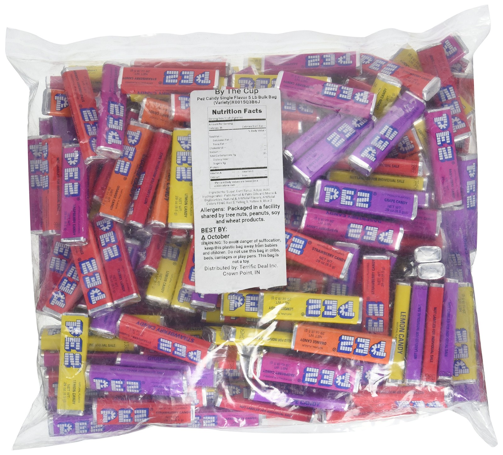 Pez Candy Single Flavor 5 Lb Bulk Bag (Variety) 250 Count (Pack of 1), Orange