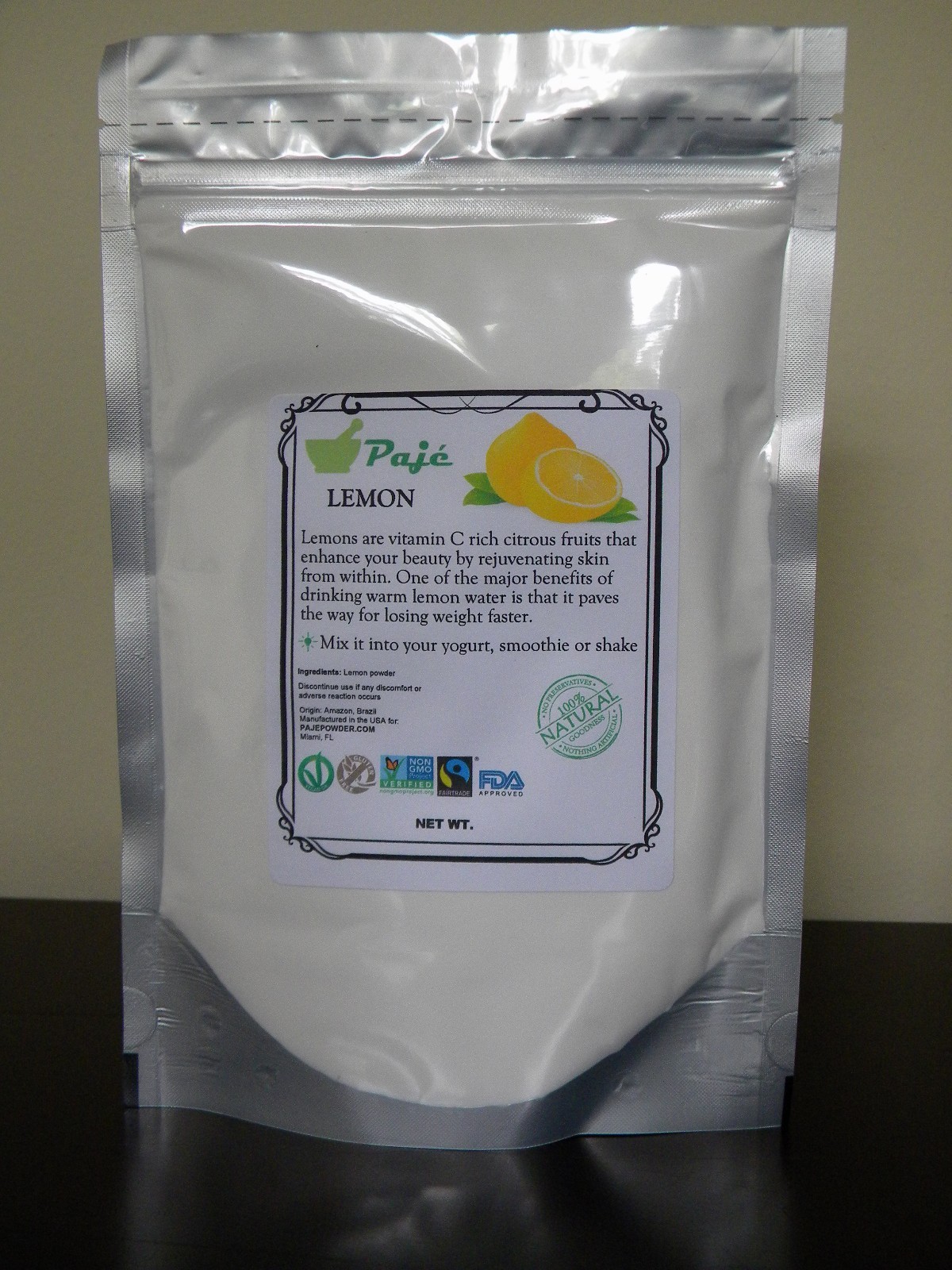 Lemon fruit powder 32oz 2lb – quick lemon juice mix well in water, vit C – PAJE
