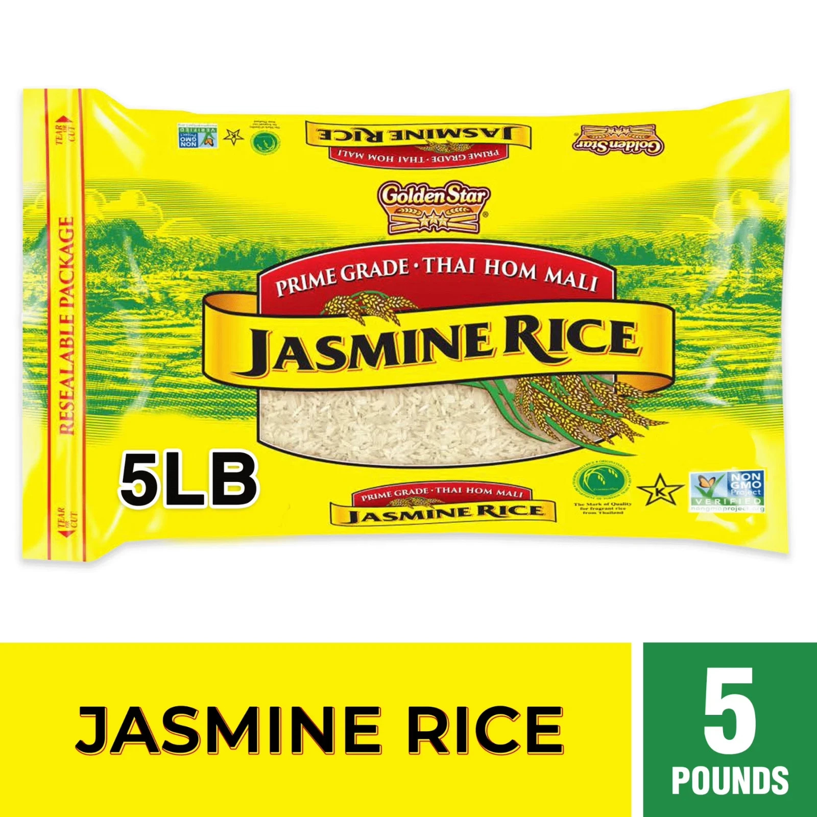 Golden star Thai Hom Mali jasmine Rice 5 lbs…..