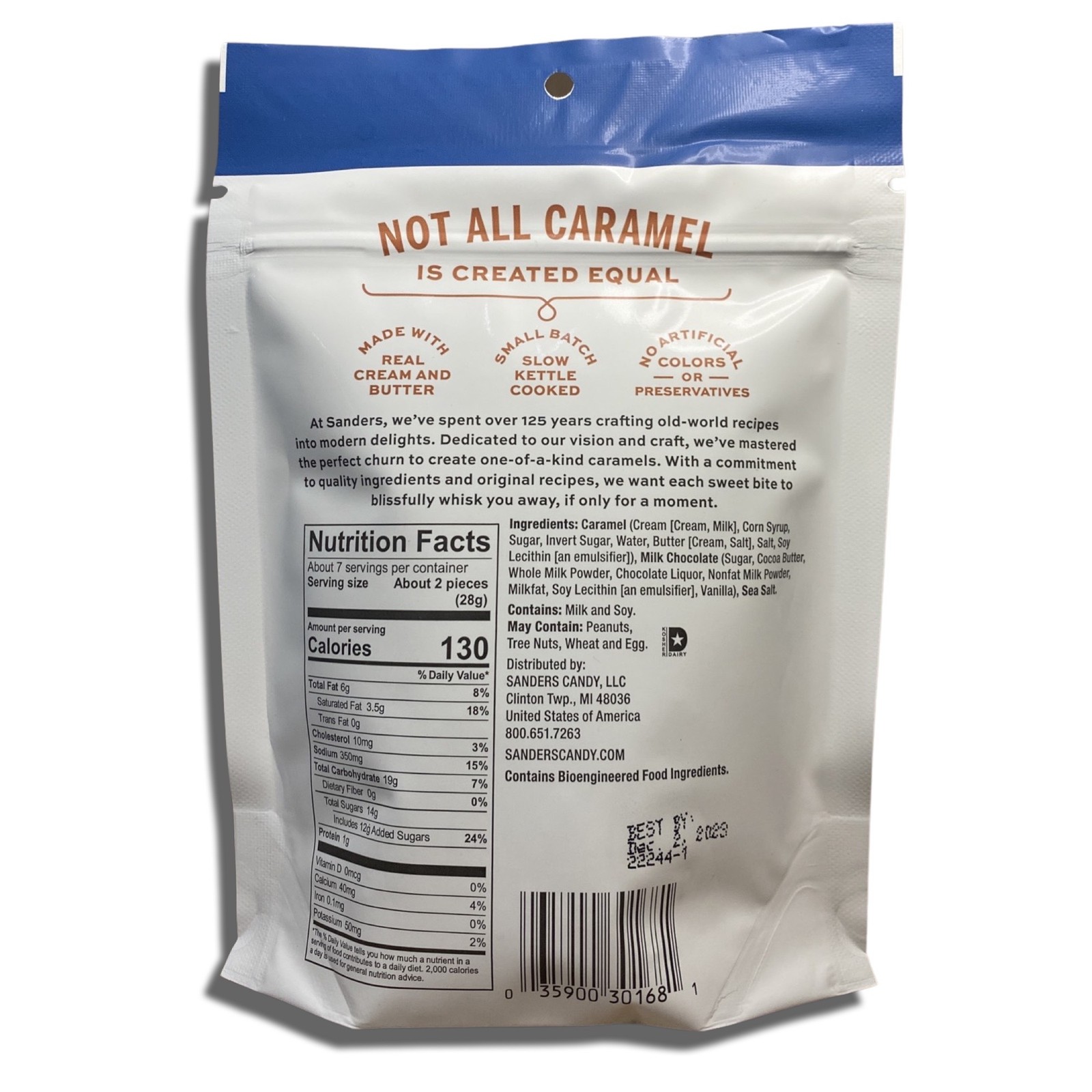 Sanders Small Batch Milk Chocolate Sea Salt Caramels 7 Oz, 2 Packs