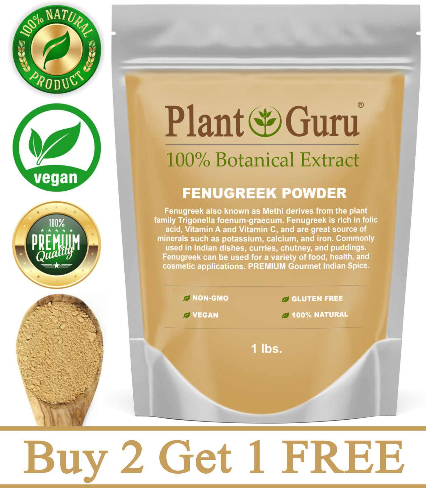 Fenugreek Seed Powder 1 lb. Non-GMO Trigonella Foenum Graecum Methi