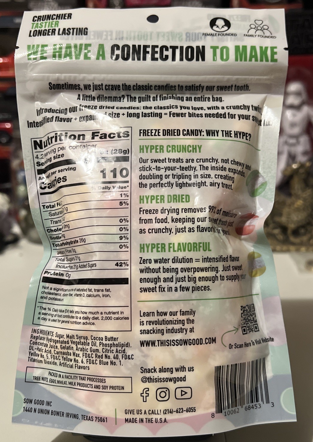 (NEW) Sow Good Freeze Dried Candy Rainbow Fruity Space Food 4.2 oz (119 g)