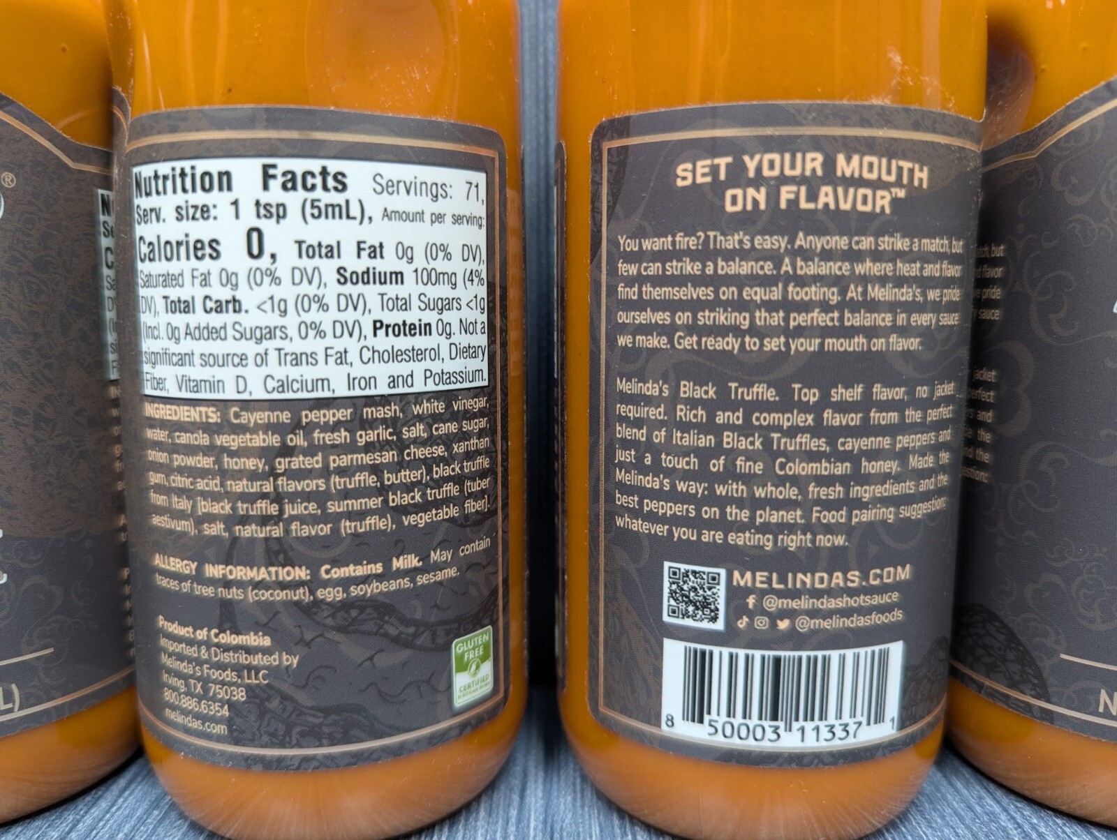 Lot of 6 Bottles x Melinda’s Black Truffle Hot Sauce 12 fl. oz. Expires Dec/2026