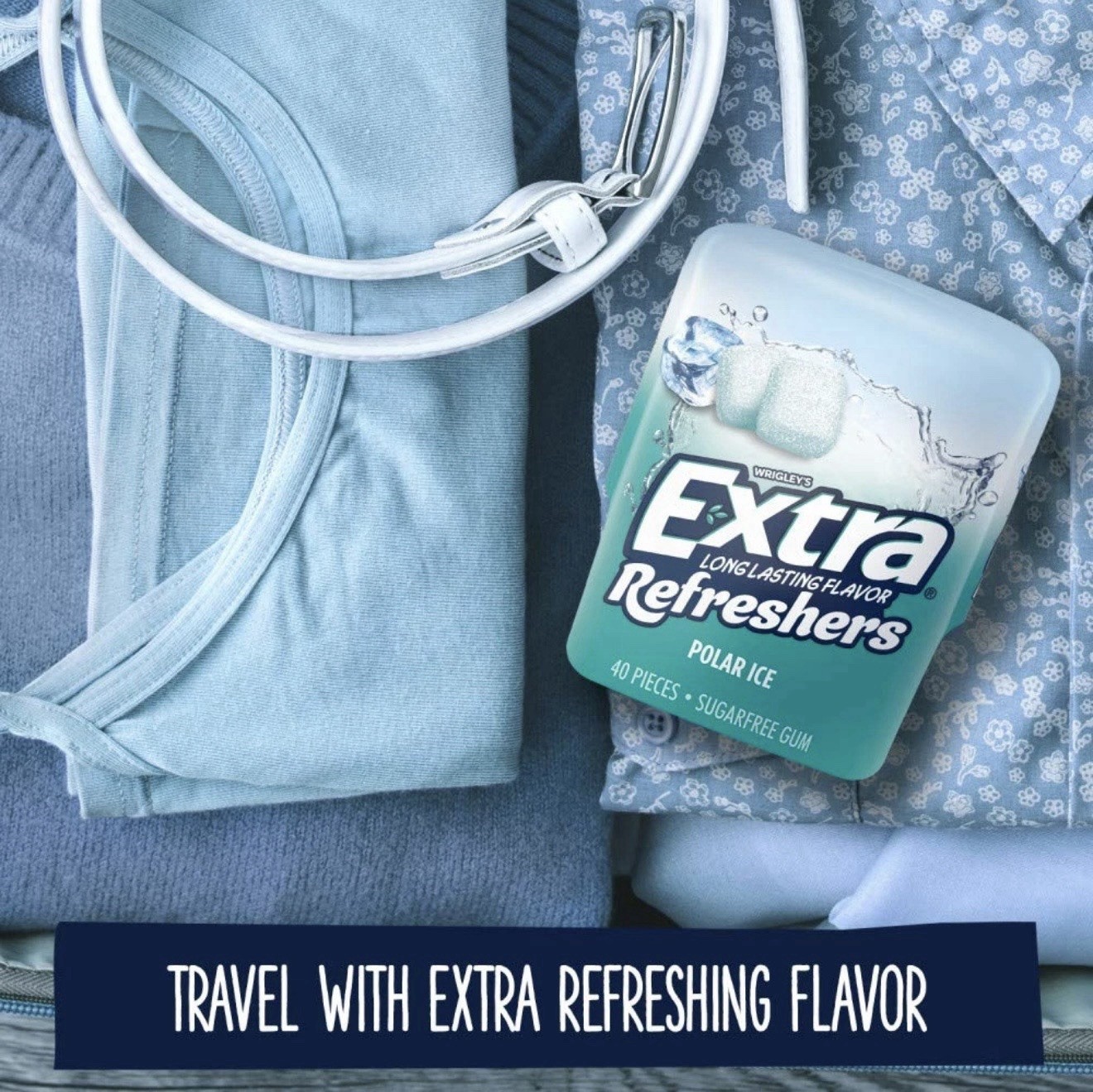 Wrigley Extra Refreshers Gum 40ct Polar Ice Sugarfree Soft Chew 3 Pack 120 Total