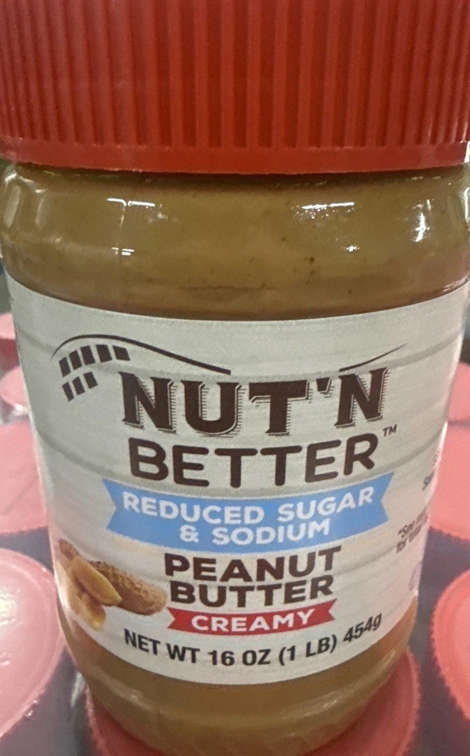 Nut’N Better Reduced Sugar & Sodium Creamy Peanut Butter 16 oz (454g) Lot Of 12