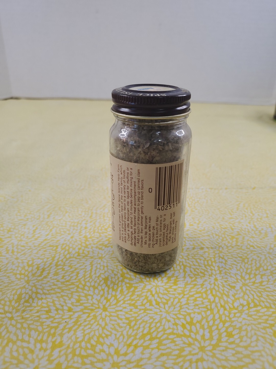 1x GLASS Jar Spice Islands Marjoram Flavor Seasoning | .39oz | BROWN LID