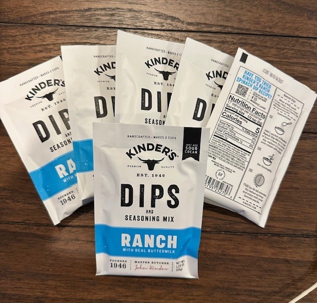 Kinder’s Ranch Dips & Seasoning Mix 6 Packets for one price Exp 10/2027