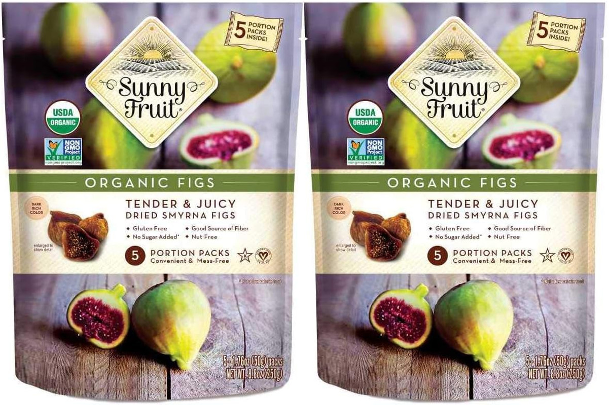 Turkish Dried Figs – Sunny Fruit (Pack of 2) – (5) 1.76Oz Portion Packs per Bag