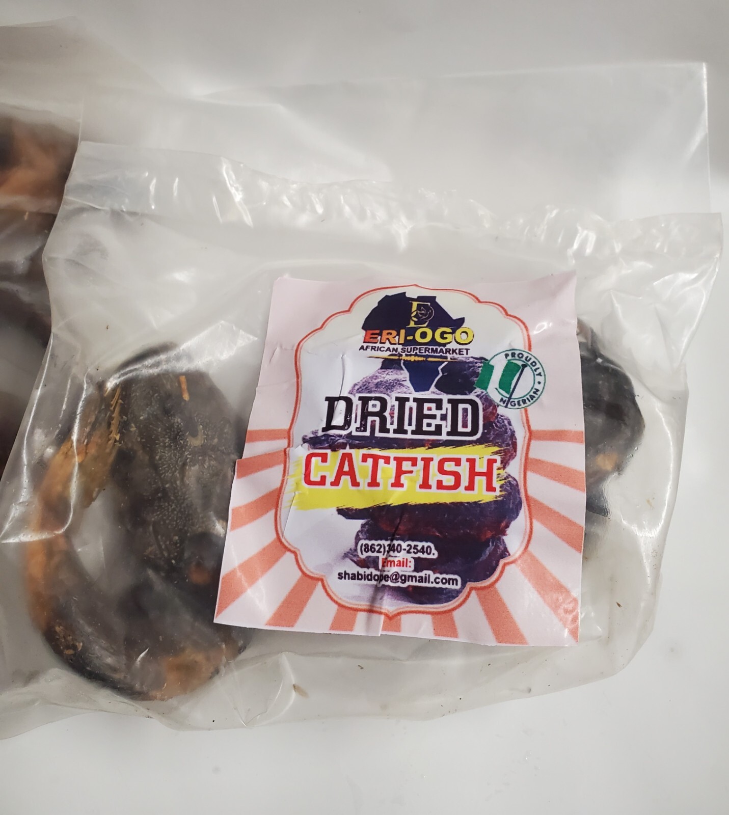African Whole Smoked Catfish–Nigerian smoke dried fish 5 pieces (1 lbs.) a bag