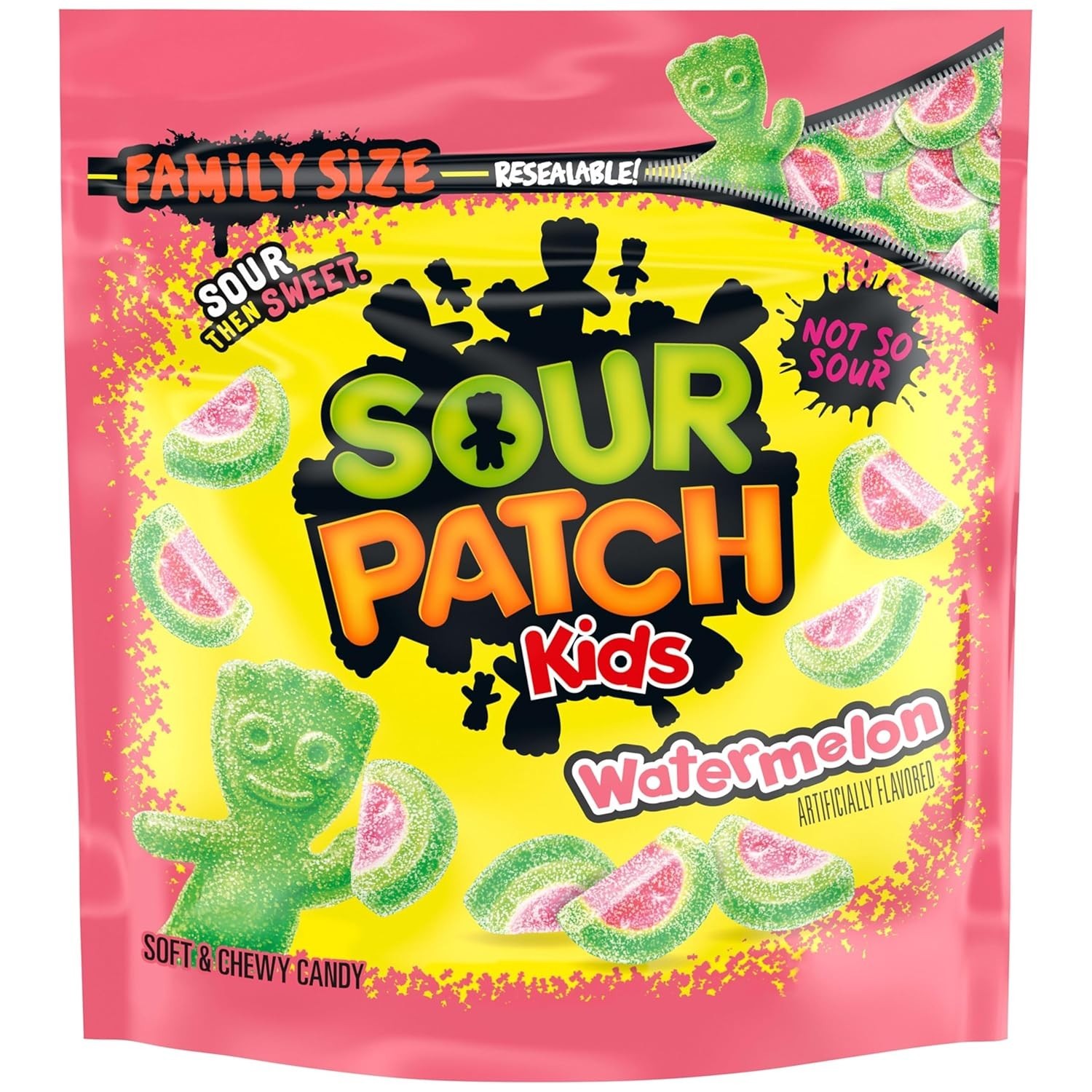 SOUR PATCH KIDS Watermelon Soft & Chewy Gummy Candy, Family Size, Bulk Candy, 1.