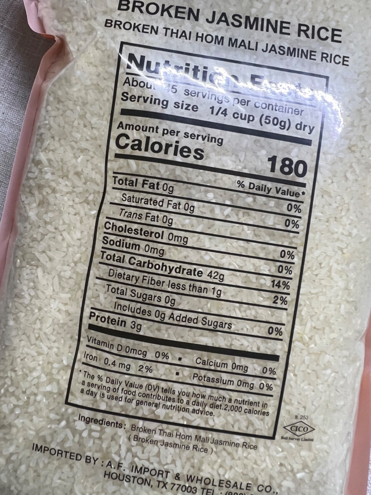 Scented Sweet Glutinous Rice- Broken Rice- Riceberry-5lb per bag-Gao Tam- Nep